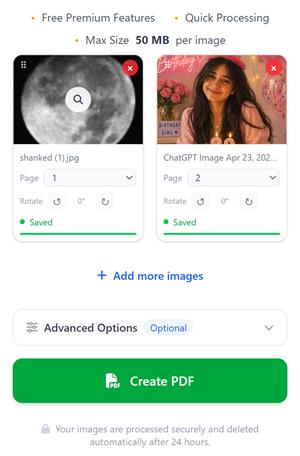 Step by step process to convert JPG images into PDF